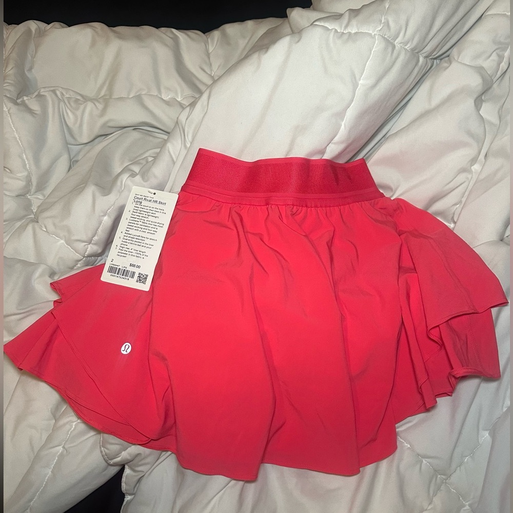 NWT lululemon court rival high rise skirt (long)